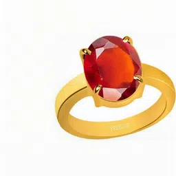 GenZcomplex Gold-Plated Brass Garnet Finger Ring image 1