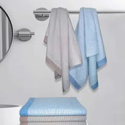 athom living Multicolour Cotton Striped 220 GSM Bath Towels 5 Pc image 1