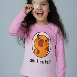 GUTI Girls Printed T-shirt with Pyjamas image 4