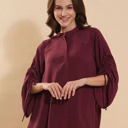Fashfun Oversized Opaque Satin Casual Shirt image 1