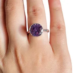 GenZcomplex Silver-Plated Brass Amethyst Finger Ring-picture-37