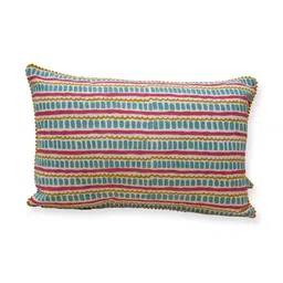 Ratan Cart Sea Green & Pink Geometric Rectangle Cotton Cushion Covers image 5