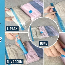 vrprime Vacuum Compression Bags with Free Pump | Save Space for Clothes, Blankets, Travel Storage Vacuum Bags image 4