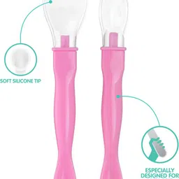 1st step Dual Ended Soft Silicone Tip BPA Free Baby Feeding Spoon Set Pack of 2- Silicone, Polypropylene image 2