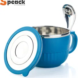speack Plastic, Steel Soup Bowl with Airtight Lid & Spoon Holder, Keeps Food Fresh & Warm–Ideal for Soups, Maggi-picture-13