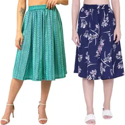 manat diva Women Printed A-line Multicolor Skirt-picture-38