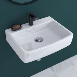 Ceramic Wall Hung Basin/Washbasin for Bathroom/Sink for Living Room (Bolton) Corner Basin-image-30