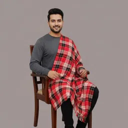 KAVIM Wool Checkered Men Shawl image 2