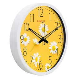 random White Plastic Sunflower Modern Wall Clock image 4