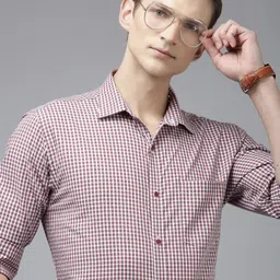 Park Avenue Men Pure Cotton Slim Fit Opaque Checked Formal Shirt-image-31
