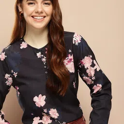 encore by INVICTUS Floral Printed Regular Top-image-95