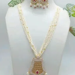Gyaan Jewels Layered Stone-Studded & Beaded Jewellery Set-picture-16
