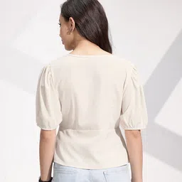 encore by INVICTUS Puff Sleeve Shirt Style Top image 2