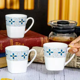 SONAKI White Bone China Mug - Set of 6 (130 ml) image 2