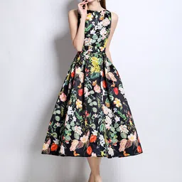 JC Collection Women Floral Print A-Line Midi Dress-picture-21