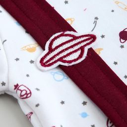 Hopscotch Unisex Kids Rocket Applique Printed Cotton Romper-picture-32