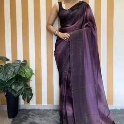 Rangtulika Ethnics Striped Poly Georgette Ready to Wear Saree-image-29