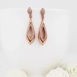 GIVA 92.5 Sterling Silver Rose Gold Earrings for Women-image-91