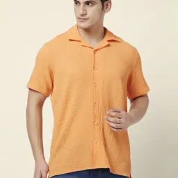 People by Pantaloons Orange Cotton Slim Fit Shirt-picture-39