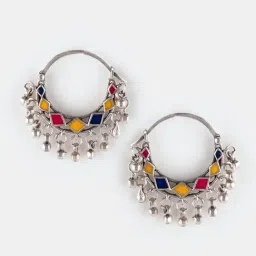 Shaya 92.5 Sterling Silver Sadu Bharat Style Earrings for Women-image-21