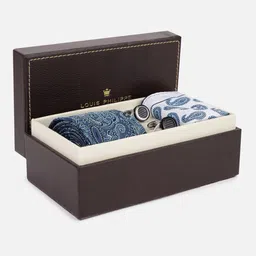 Louis Philippe Men Tie, Cufflinks, Pocket Square Accessory Gift Set-picture-34