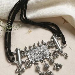 Teejh Ethnic Adweta Silver Oxidized Choker Necklaces for Women-picture-31