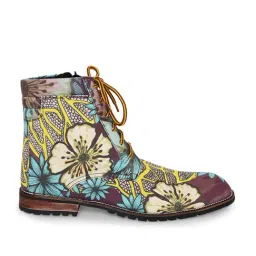 KANVAS Women's Art of Gonds Multicolor Derby Boots-picture-28