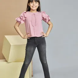 Peppermint Ruffles Flutter Sleeve Top image 5