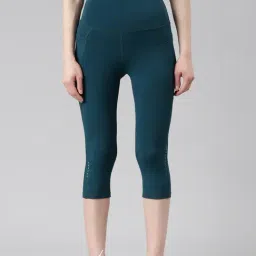 Enamor Blue High Rise Sports Capris-image-0