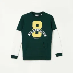 Fame Forever by Lifestyle Kids Green & White Cotton Printed Full Sleeves Sweatshirt-picture-41