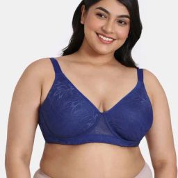 Zivame Navy Lace Work Full Coverage Bra-picture-25