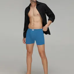 AMUL COMFY Pack Of 3 Pure Cotton Mid Rise Long Trunks - AC-FCTRIE-MAR-SB-NVY-S-3PC image 5