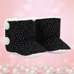 Coco Candy Long Polka Dotted Booties - Black-picture-16