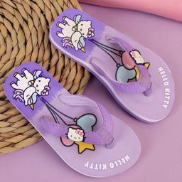 Kidsville Hello Kitty Featuring Character Printed Flip Flops - Purple-picture-34