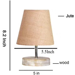 Devansh Beige Jute Round white brushed wood Table Lamp image 3