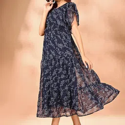 Raiyani Fashion Printed Georgette Fit & Flare Midi Dress image 2