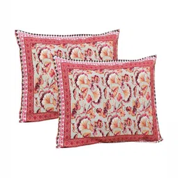 Myntra Elegant Homes Peach Floral Pure Cotton 180 TC King Bedsheet Set-2.74 m x 2.54 m image 5