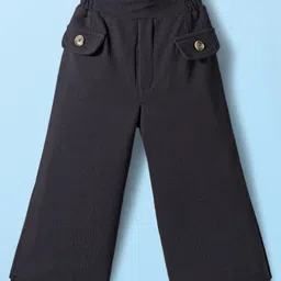 CrayonFlakes Rayon Knit Full Sleeves Floral Printed Top & Culotte Pant Set - Black image 5