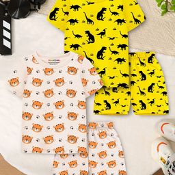 YK X Trampoline Boys Pack Of 2 Printed T-Shirts With Shorts-picture-12