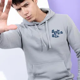 SLOWLORIS Men Printed Hooded Sweatshirt image 3