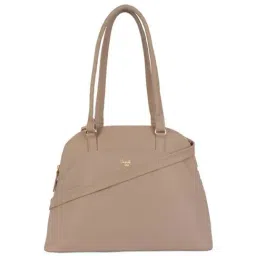 Baggit Beige Solid Large Bowler Bag-image-34