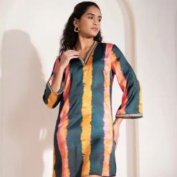 Fablestreet Multicolor Striped A Line Dress-picture-19