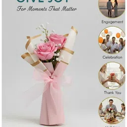 BARAKATH Pink 1 Pieces Rose Artificial Flower image 2