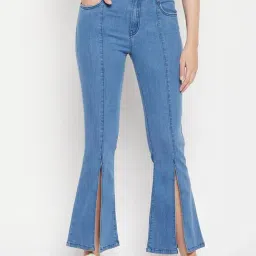 MADAME Blue Denim Relaxed Fit Mid Rise Jeans-image-20