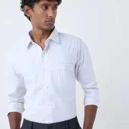 WES Formals by Westside Grey Checkered Relaxed-Fit Cotton Shirt-picture-13