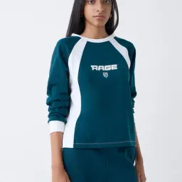 studiofit women Studiofit by Westside Teal Text Detailed T-Shirt-picture-12