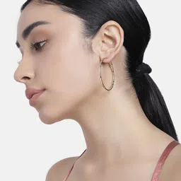 LAIDA Gold-Plated Circular Hoop Earrings-picture-29
