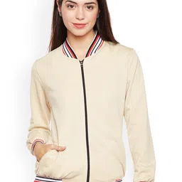 Belle Fille Women Nude-Coloured Solid Lightweight Bomber jacket-picture-31