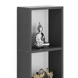 Furnifry Wood Wall Mounted Grey Rectangular 11 x 5.3 x 44.5 Inch Matte Storage Rack image 2