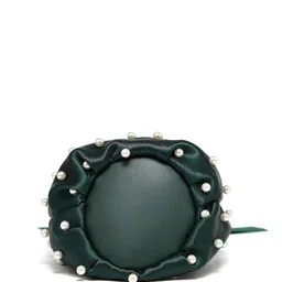 bebe Embellished PU Bucket Handheld Bag image 4